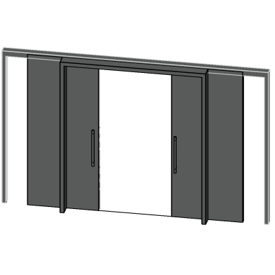 Uncoated sliding door - 2 Panels with panel