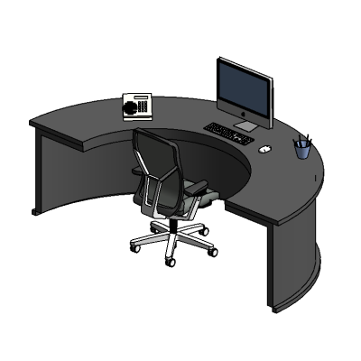 Semi-Circle Desk With Computer CEO DESK