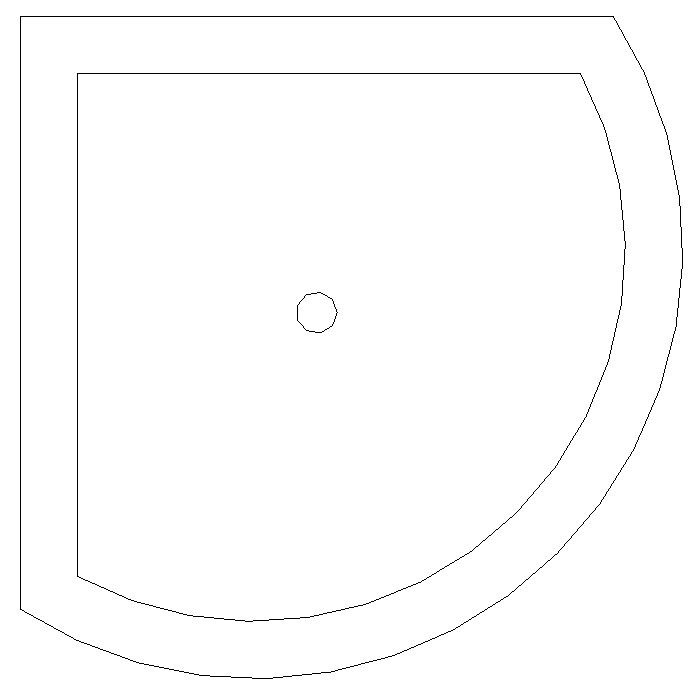 Shower Base-Round Corner-2D