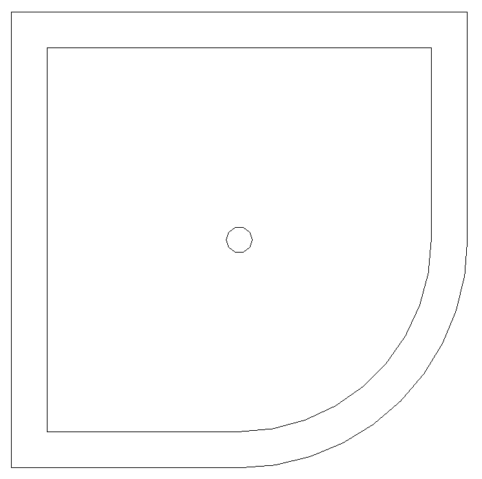Shower Base-Rounded Corner-2D