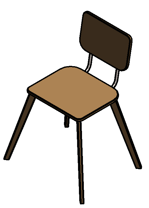 Chair-School-BIMtool-Wood-Wood Legs