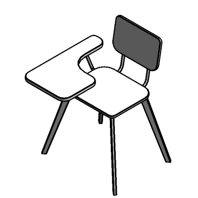 School-Chair-BIMtool-Wooden Legs and Pallet-White Paint
