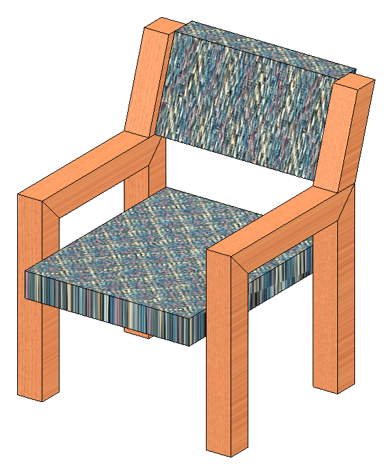 wood and fabric chair 813x660mm