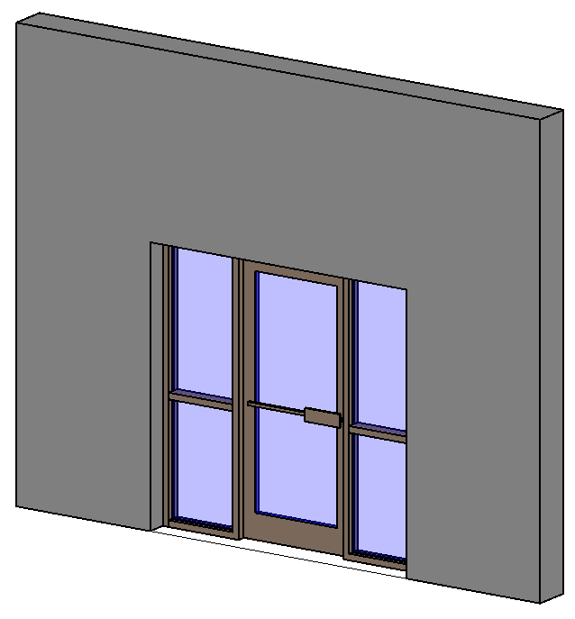 Single Exterior Alumunium Door with Two Sidelites 5297