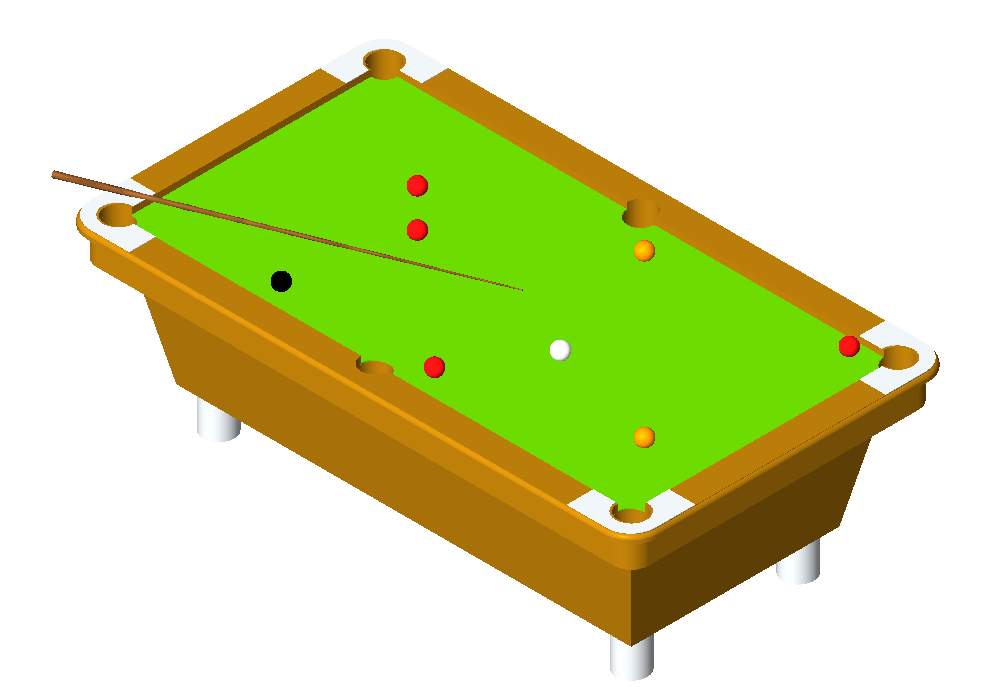 Snookerpool table with balls timber amp green 4739