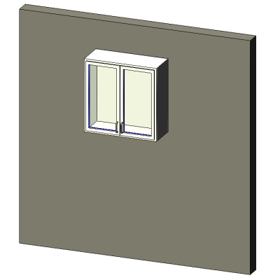 Upper Cabinet-Double Door w Glass-Wall
