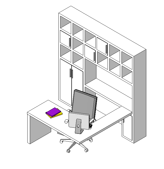 Wall Storage Unit with Desk