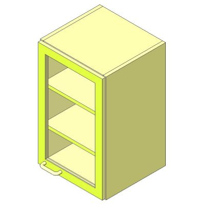 Kitchen Wall Cabinet – Glass Door, 1 Door, 3 Shelves
