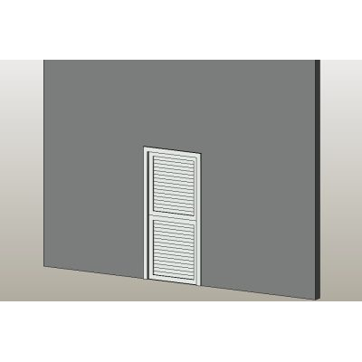 Entrance door half with louver panels