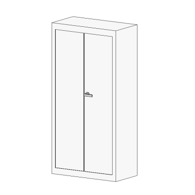 Storage cabinet with modern double doors