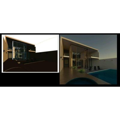 Revit modeling - glass house - 3d
