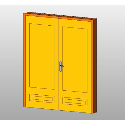 Double door with modern solid panels