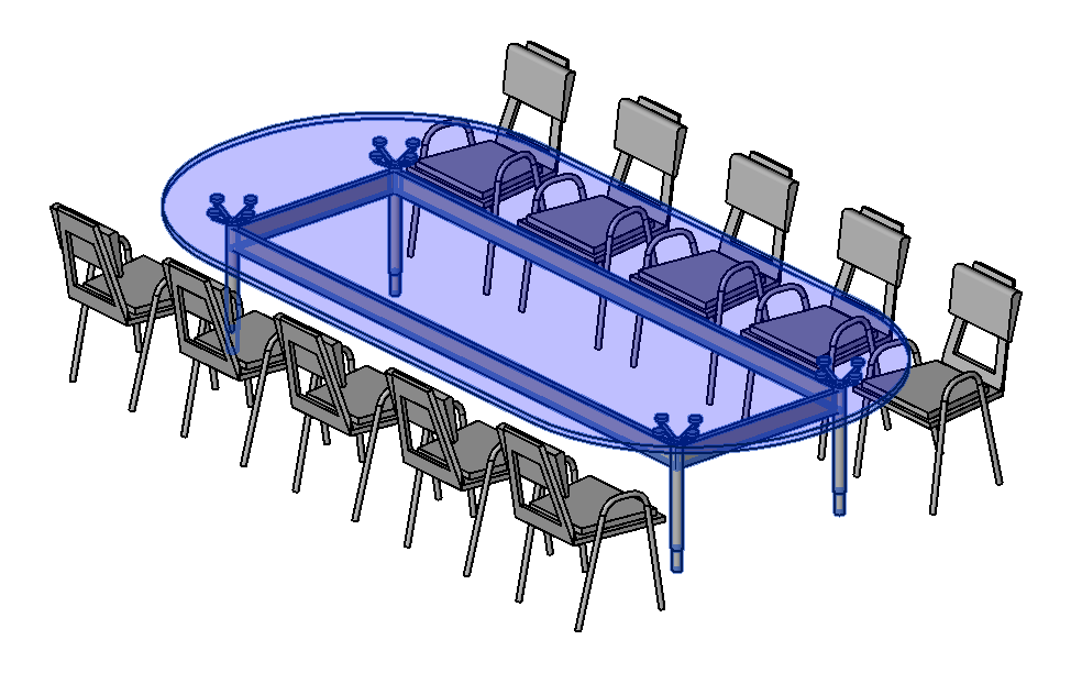 Meeting table with chairs