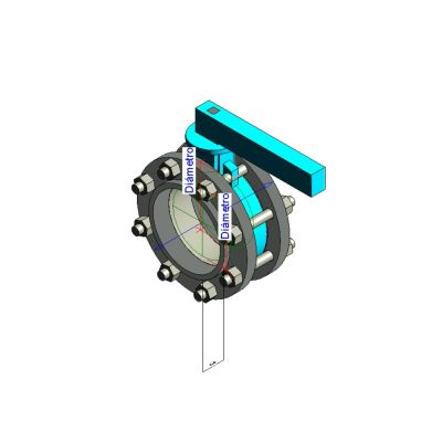 Flow adapters for modern pipe systems 5 Parameterized butterfly valve dn3 @ 6