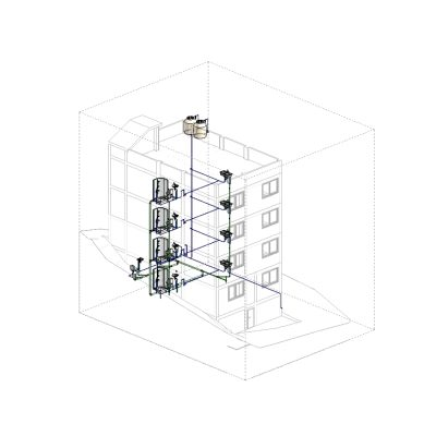 Four-level multifamily house