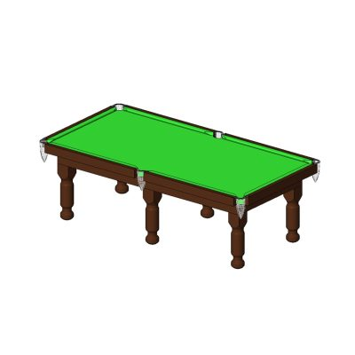 Billiard table with detailed wood legs