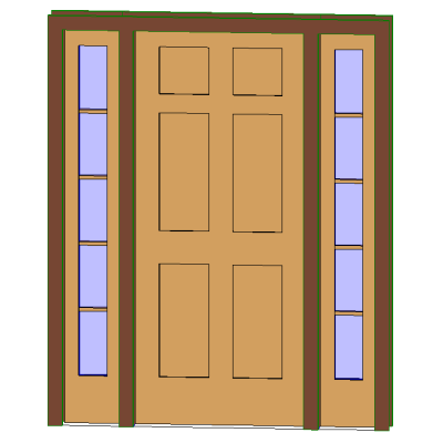 Raised panel door with elegant sidelights