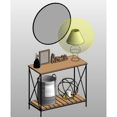 Console table with round mirror