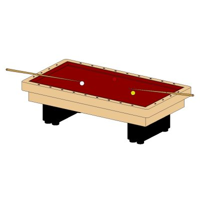 Wooden pool table - 3D