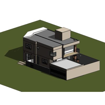 Project house 160 m2 with window in the front; highlighting the stairs