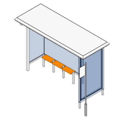 Contemporary City Bus Shelter