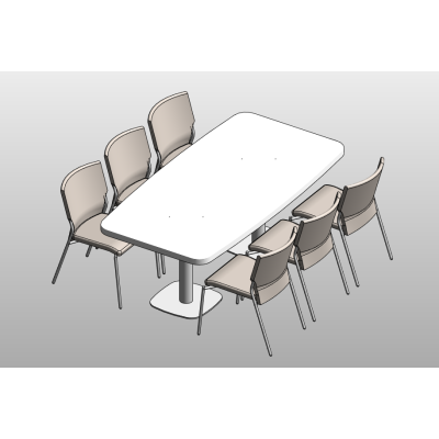 Meeting table with 8 chairs set