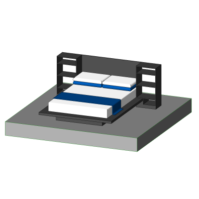 Modern Double Bed with Integrated Shelving