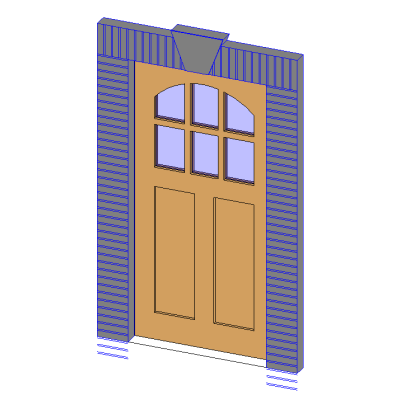 ENTRY DOOR RESIDENTIAL INSWING WITH SOLDIER COURSE AND KEYSTONE 8538