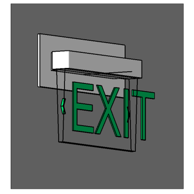 Exit Sign Edge-Lit Wall-Mount Parallel