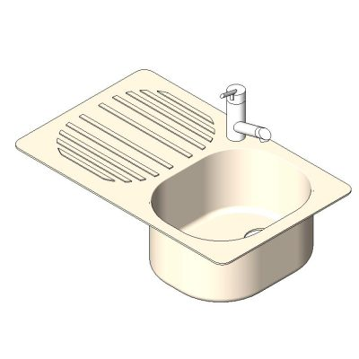 Metal sink with modern compact drainer