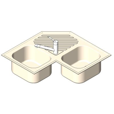Angled Dual Metal Sink