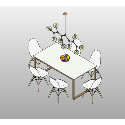 Dining Table Set 14 Modern Dining Set with Lighting