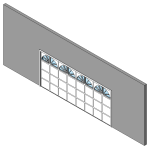 Garage door with modern window panels