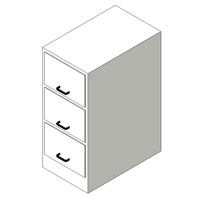 Three-Drawer Filing Cabinet