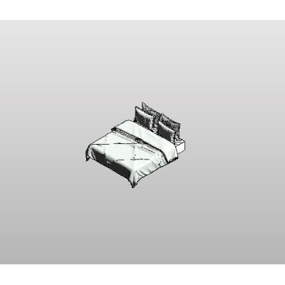Single Bed with Grey Blanket
