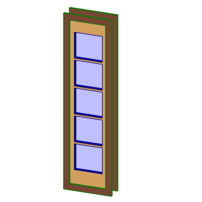 Sidelight door with 5 modern glass panels