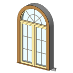 Casement Window combined Arch Wall Curve and Sash Trim Parametric 12476