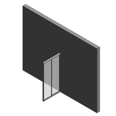 Sliding shower door with modern glass