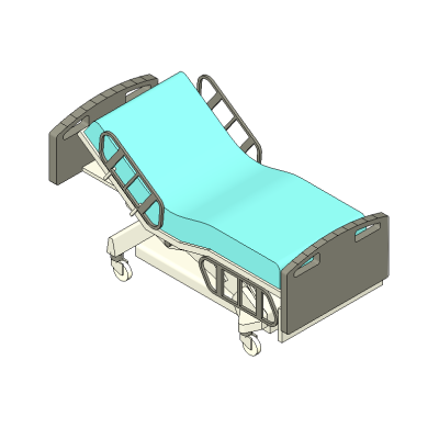 Medical bed with adjustable safety rails