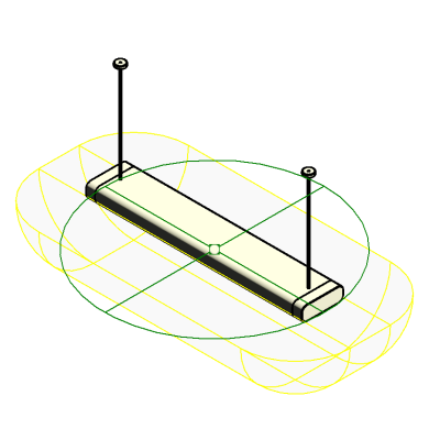 M Pendant light - Linear - 2 lamps