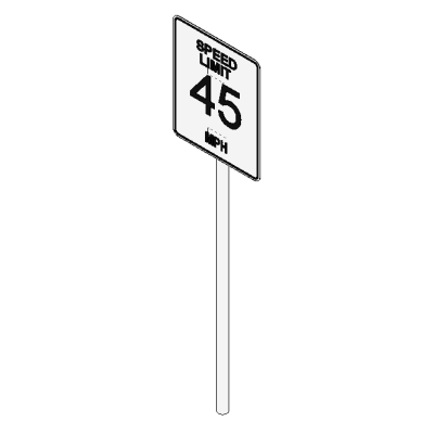 Standard 45 MPH Speed Limit Sign