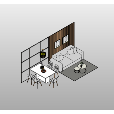 Open-Concept Living and Dining Area