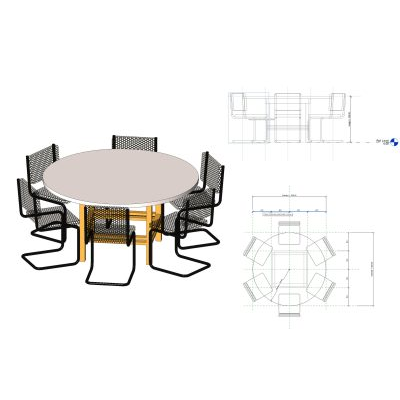 Round table with chairs