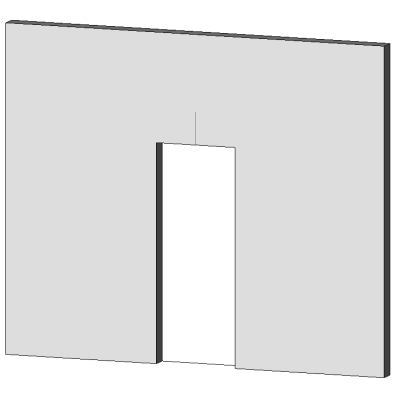Door opening in wall with dashed lines