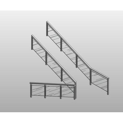 Metal Handrail with Glass Panels