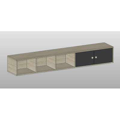 Floating wall TV cabinet with doors
