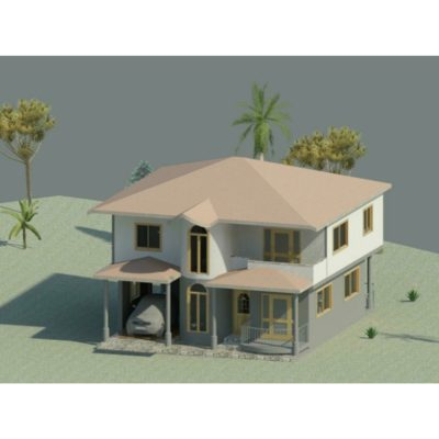 3d country house modeled