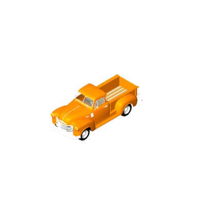 Vintage Orange Pickup Truck
