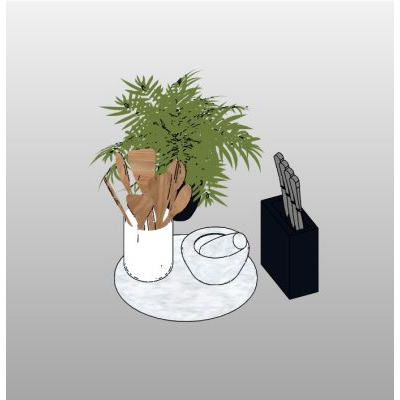 Decorative Bottle and Plant Set