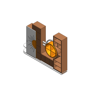 Wooden Bookshelf with Dividers